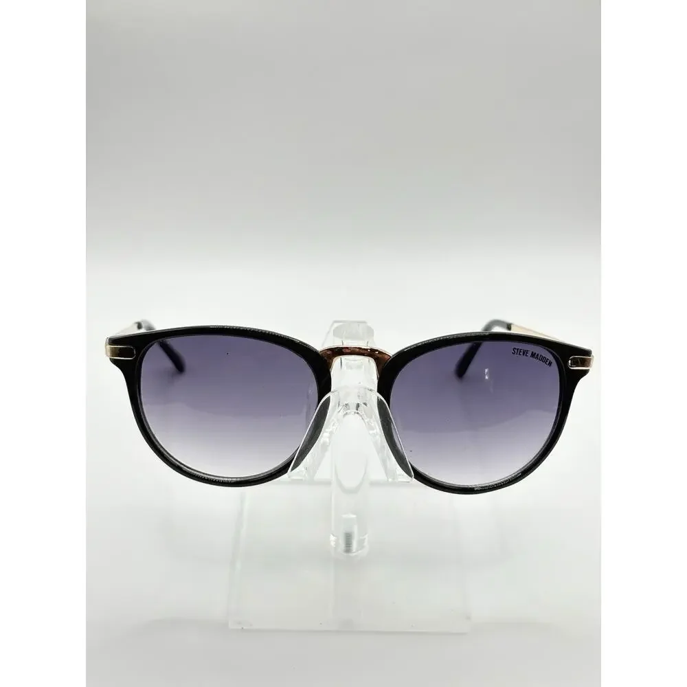 Steve Madden Round Sunglasses Black Gold Gradient Women